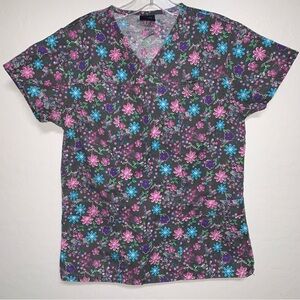Medgear Floral Scrubs Top